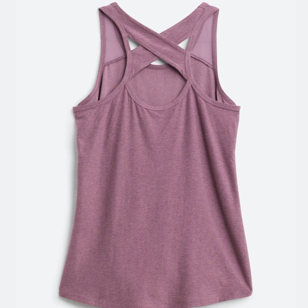 We Wander WeFlex Dark Purple Crossover Cut-Out Tank Top Size Medium - Picture 2 of 16
